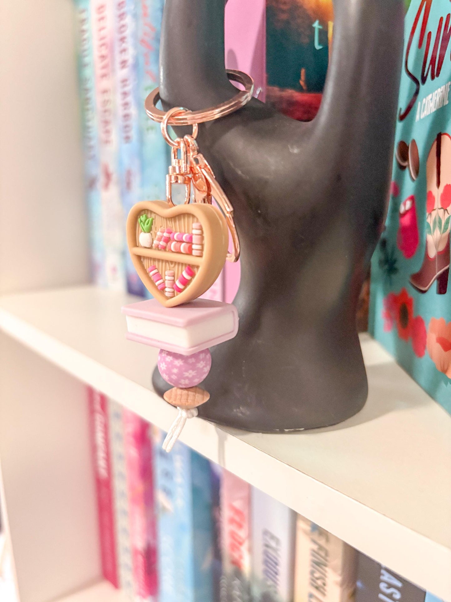 Heart Bookshelf Keychain