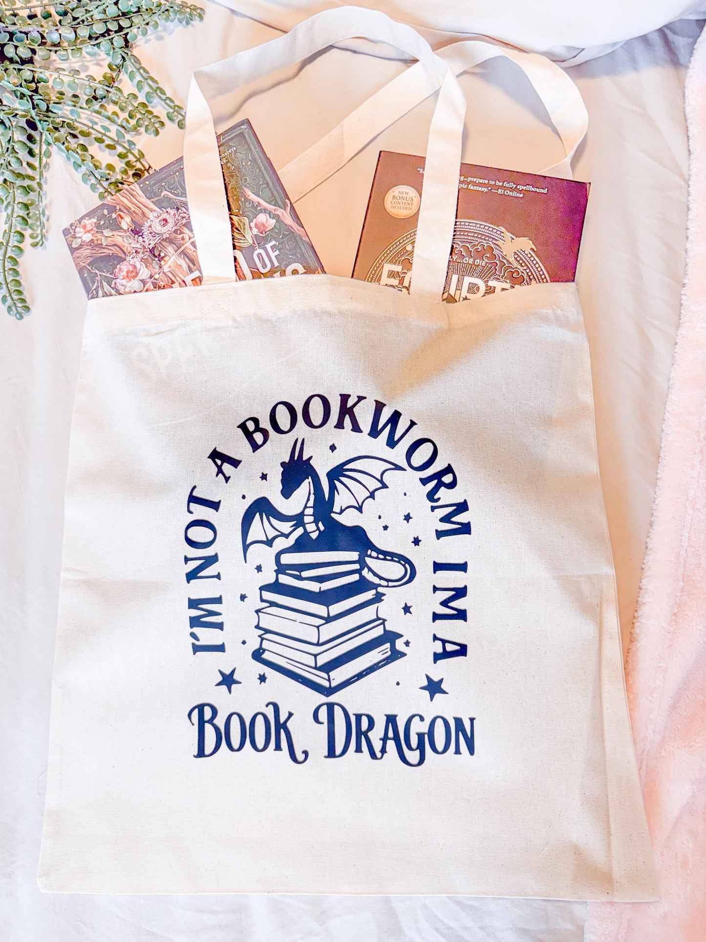Book Dragon Tote Bag