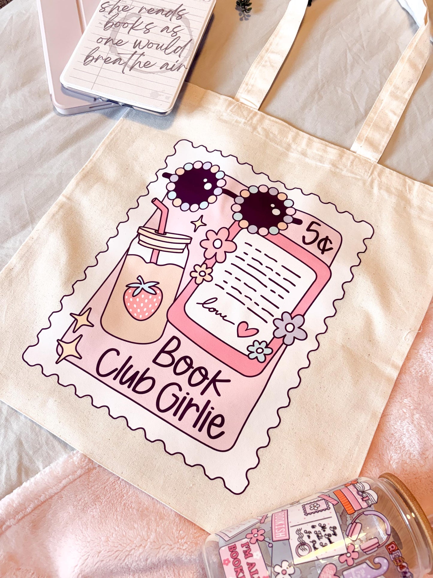 Book Club Girlie Tote Bag
