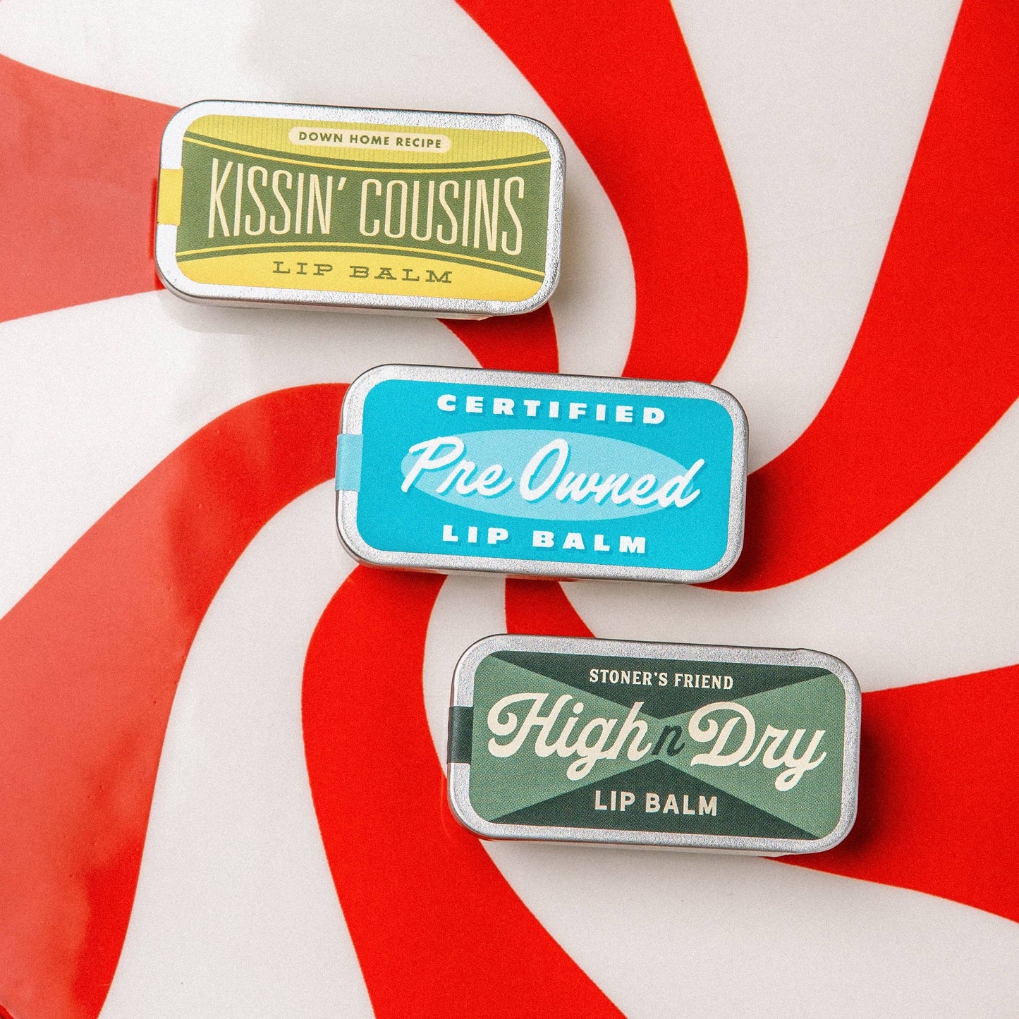 Kissin' Cousins Lip Balm | Funny Old School Tin