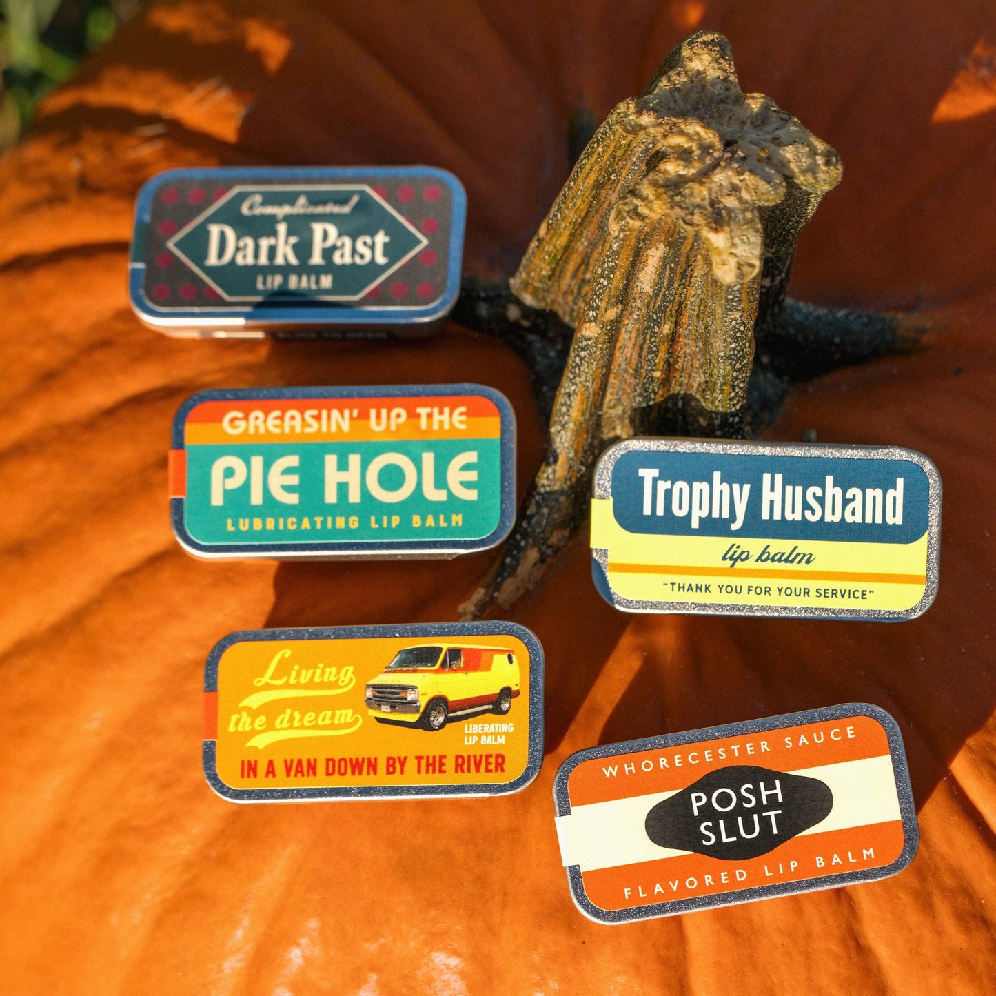 Complicated Dark Past Lip Balm | Funny Old School Tin