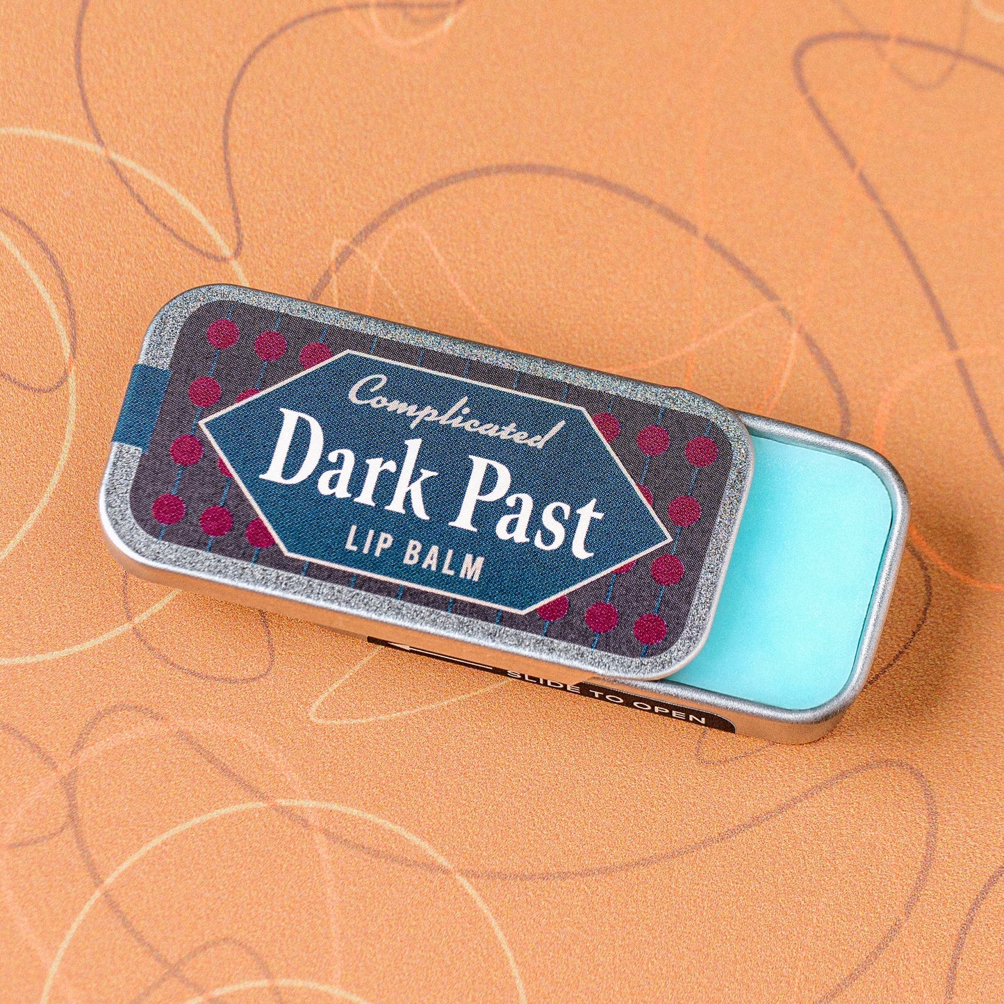 Complicated Dark Past Lip Balm | Funny Old School Tin