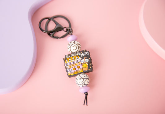 Iced Coffee & Books Keychain