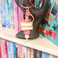 Cowboy Hat Book Stack Keychain