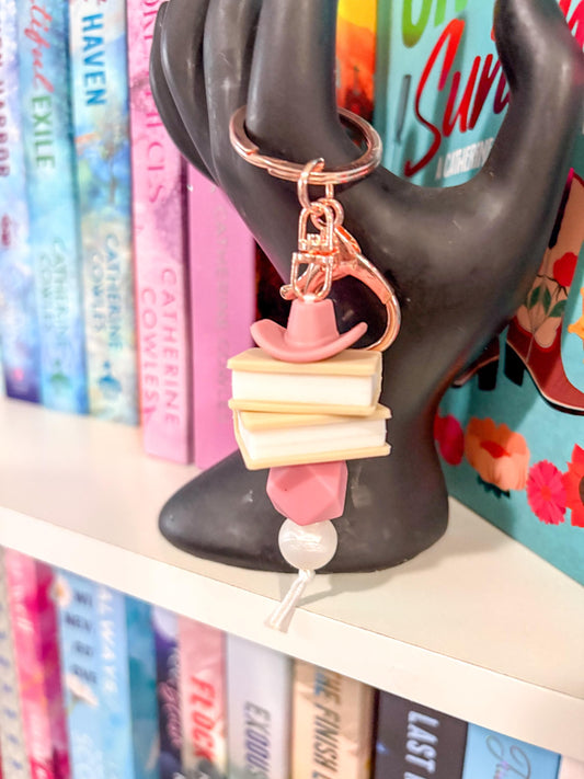 Cowboy Hat Book Stack Keychain
