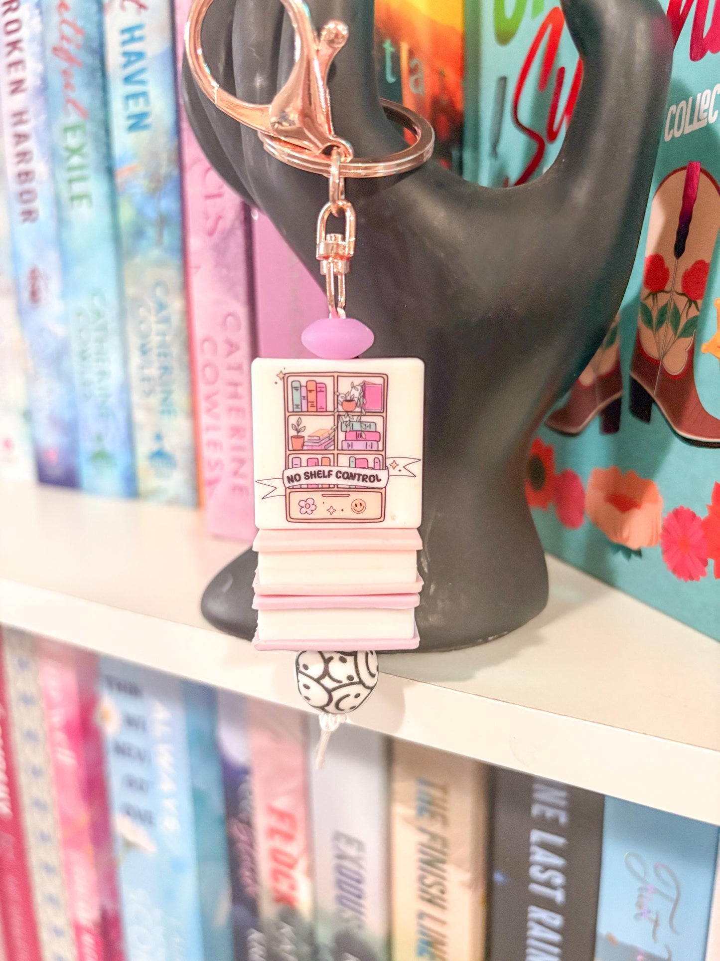 Book Stack Silicone Keychain