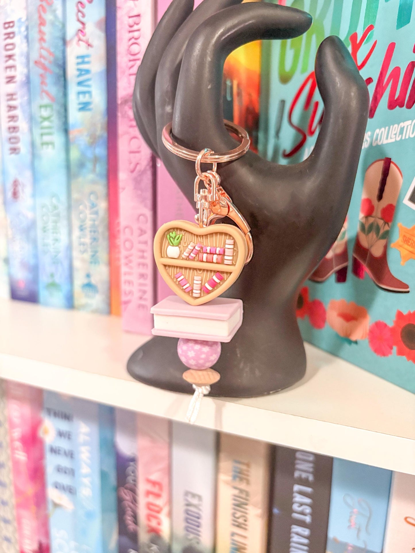 Heart Bookshelf Keychain