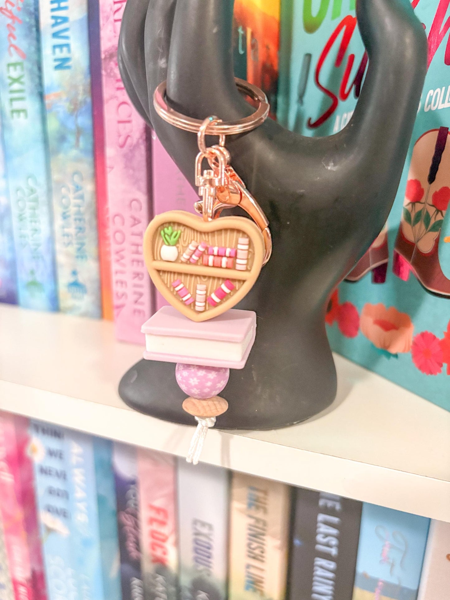 Heart Bookshelf Keychain