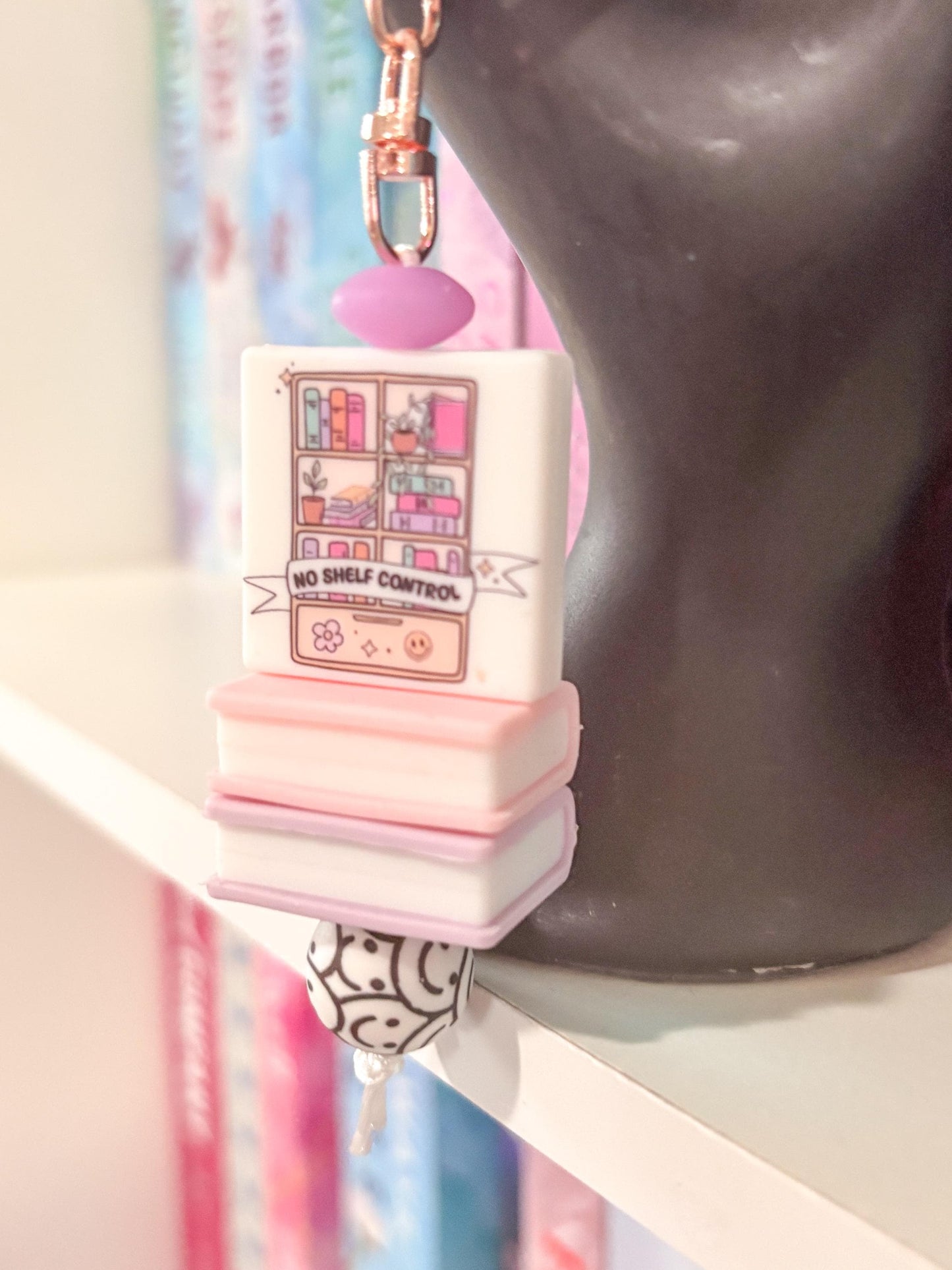 Book Stack Silicone Keychain