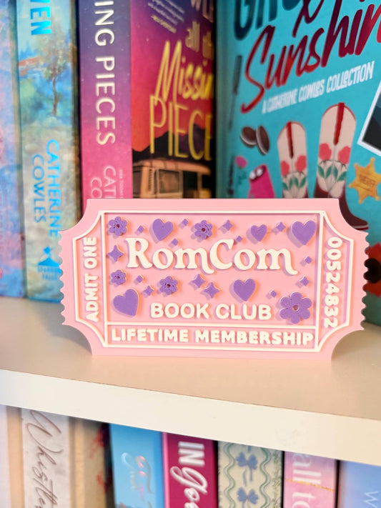 RomCom Book Club Sign