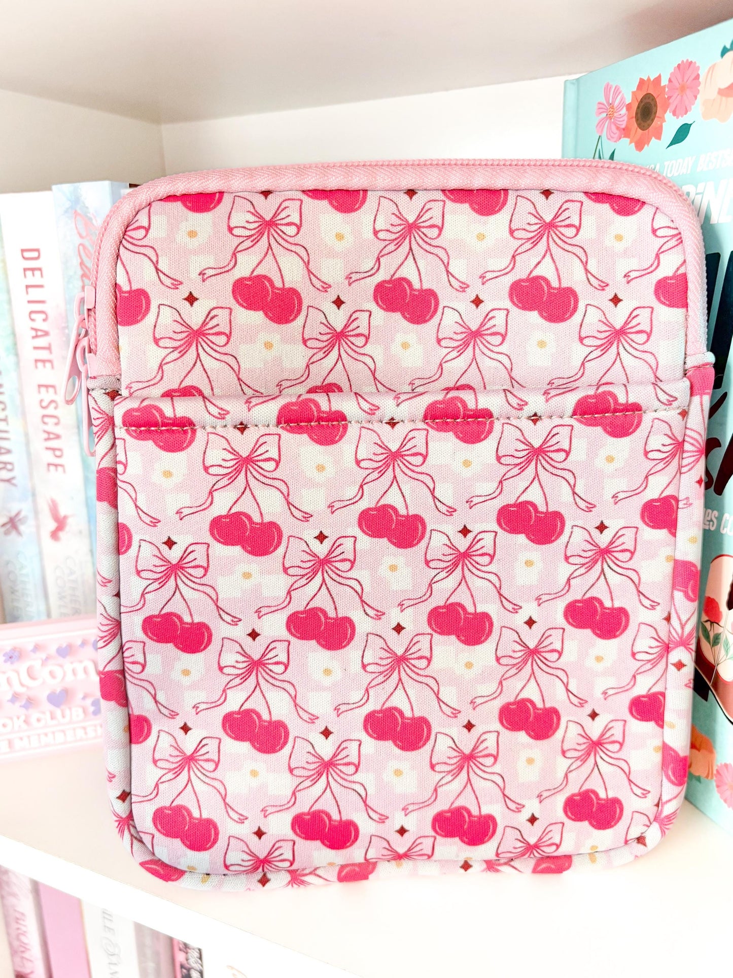 Pink Cherry Bow Kindle Sleeve