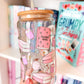 Pink Bookish Girlie Glass Tumbler