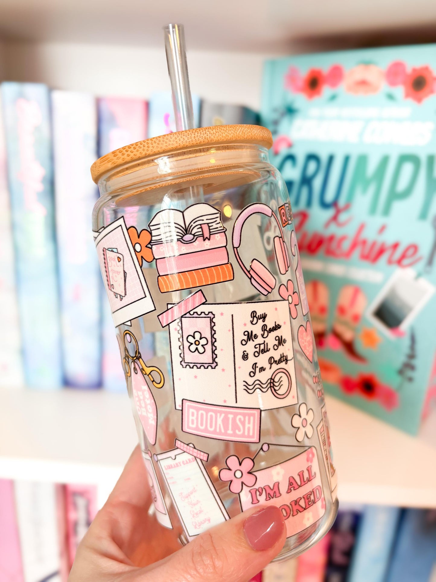 Bookish Girlie Glass Cup