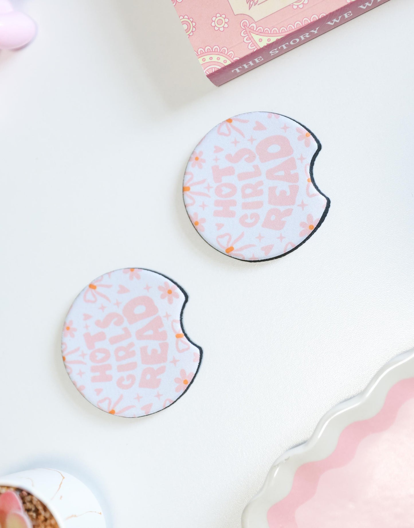 Bookish Car Coasters (Set of 2)