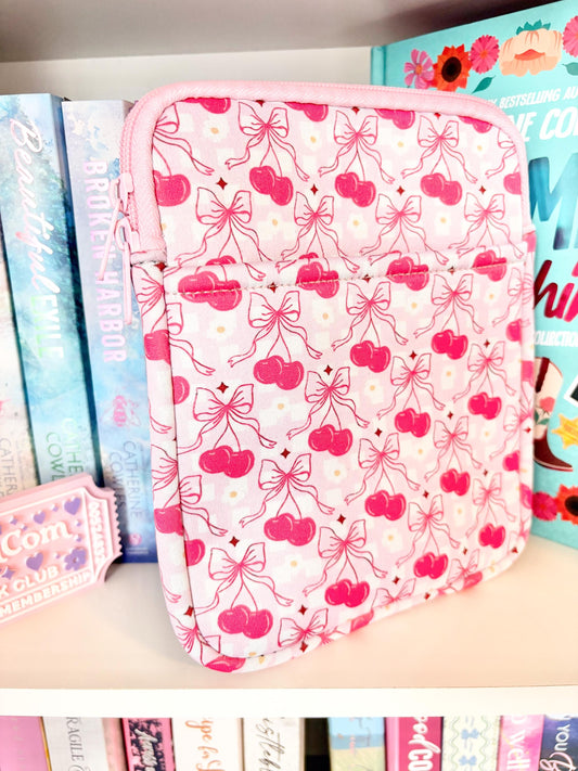 Pink Cherry Bow Kindle Sleeve