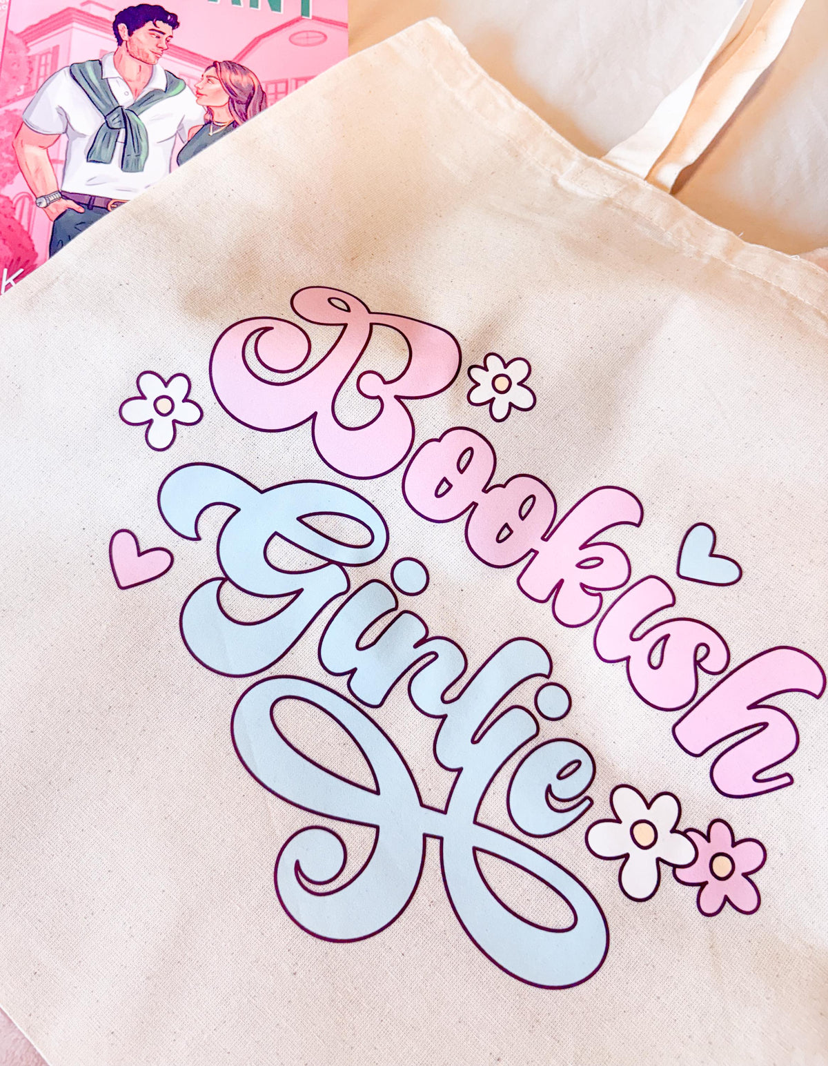 Bookish Girlie Tote Bag | Cozy Springtime Reading Accessory