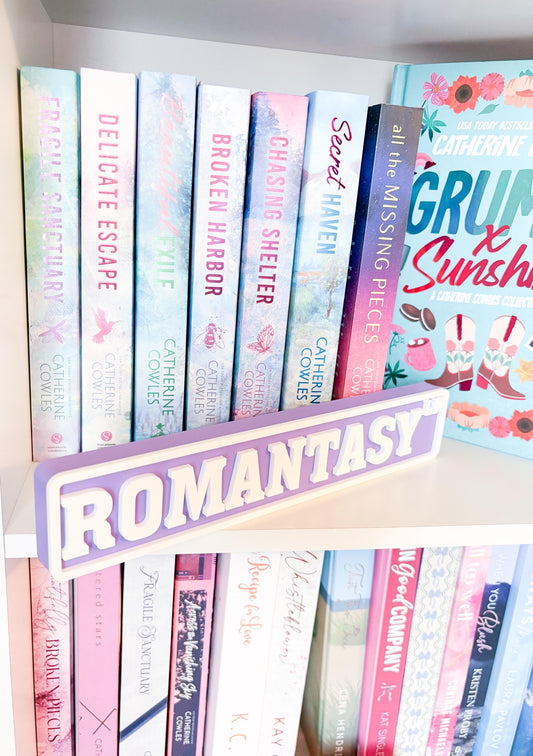 Romantasy Bookshelf Sign