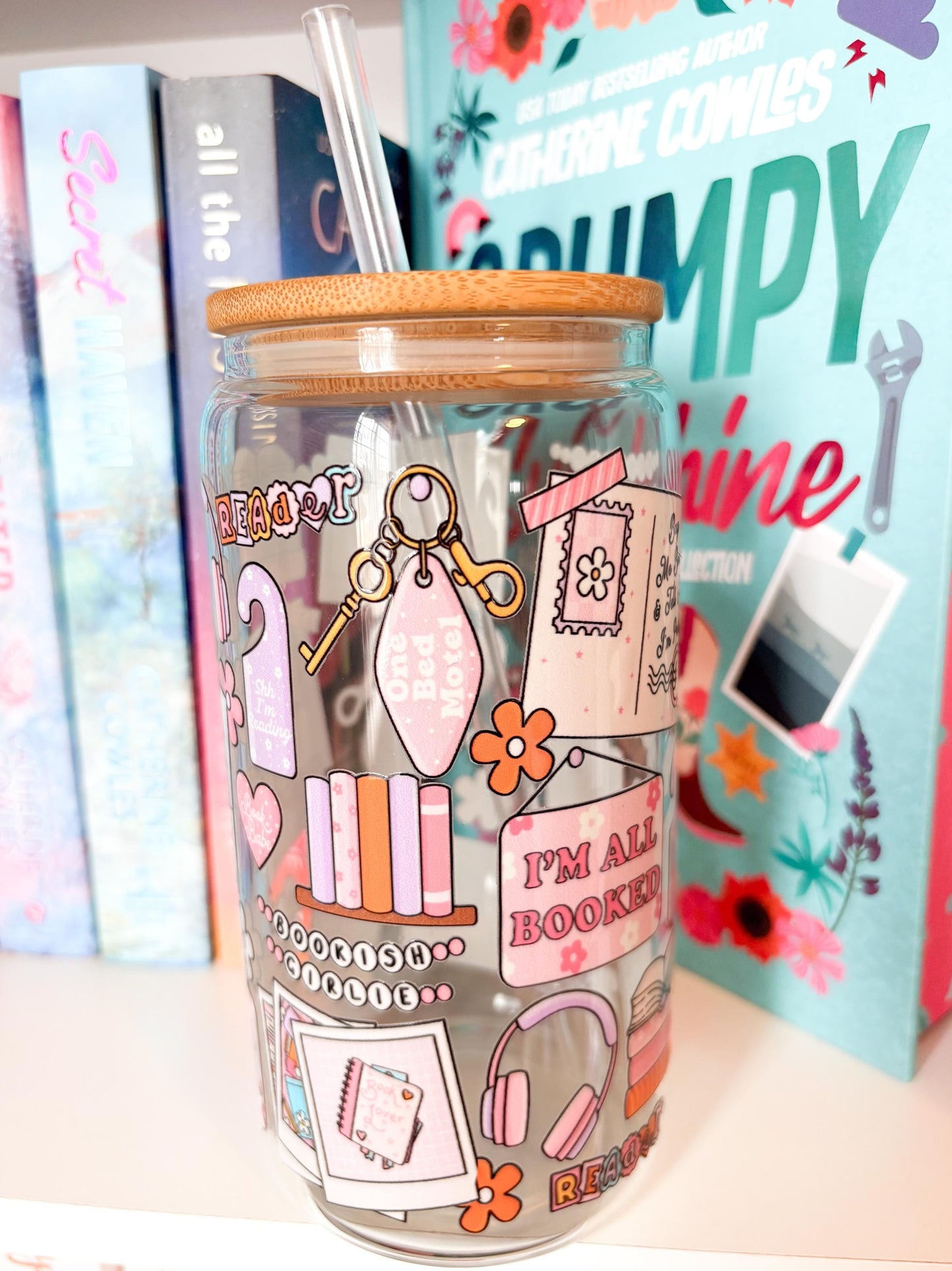Bookish Girlie Glass Cup