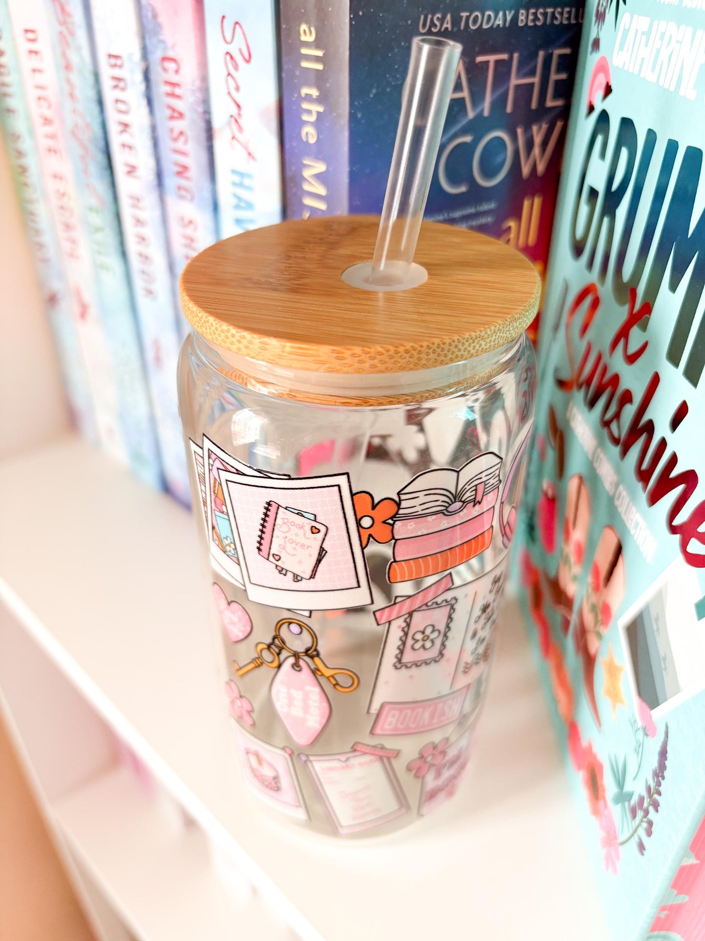 Bookish Girlie Glass Cup