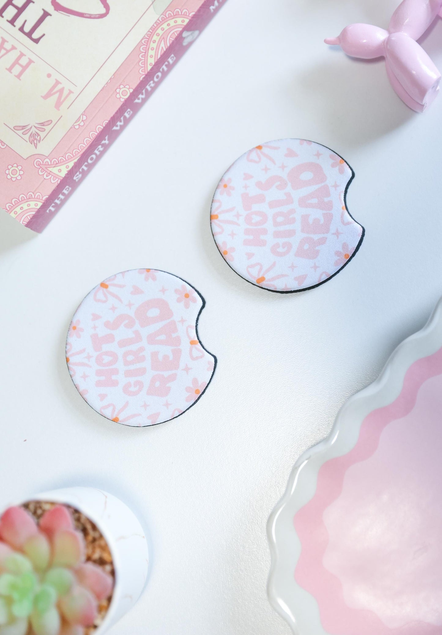 Bookish Car Coasters (Set of 2)