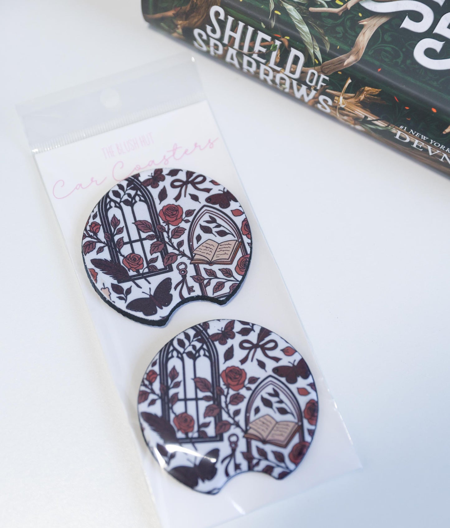 Dark romance Car Coasters (Set of 2)