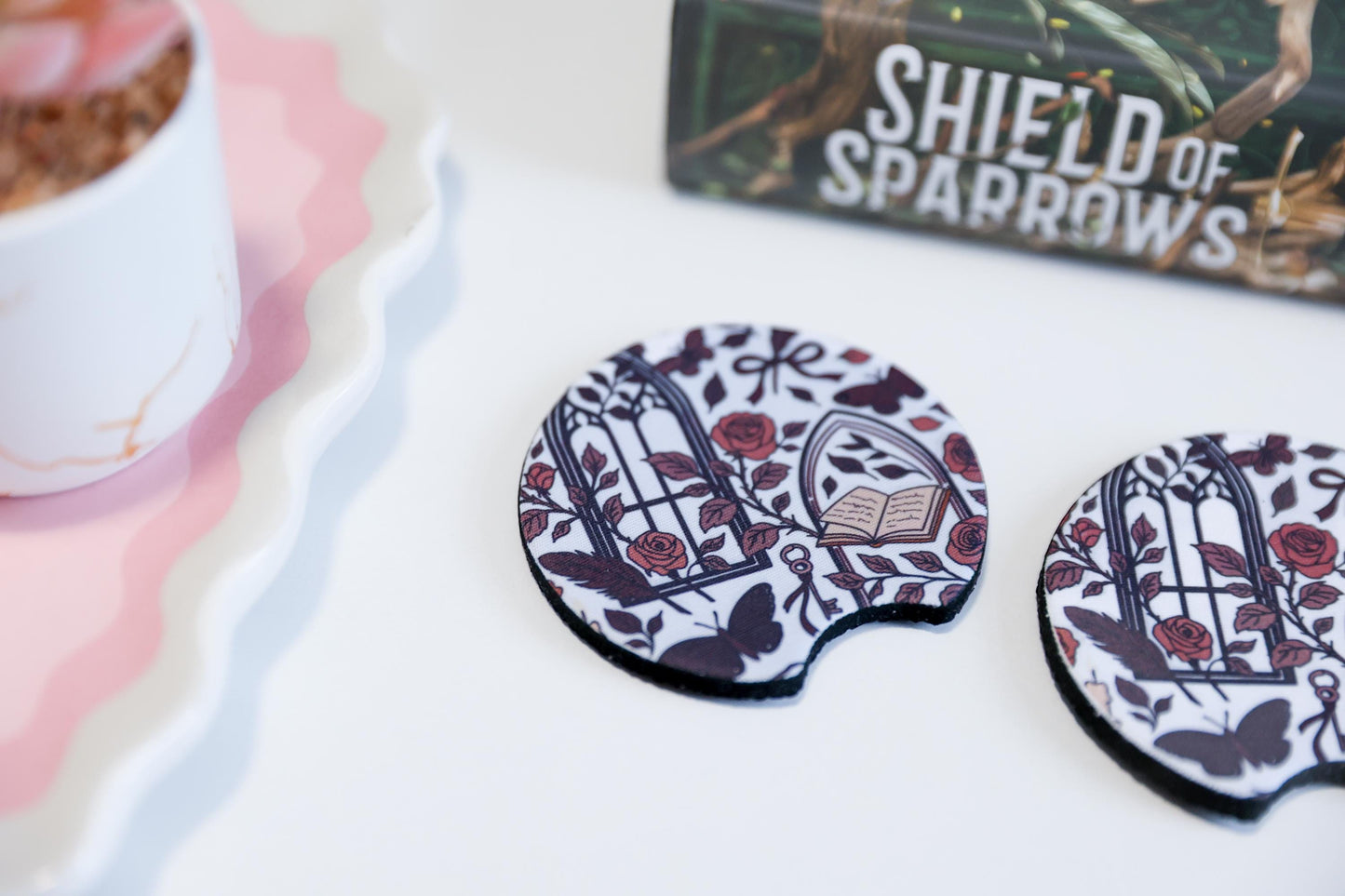 Dark romance Car Coasters (Set of 2)