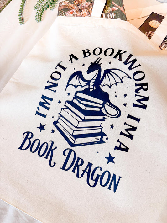 Book Dragon Tote Bag