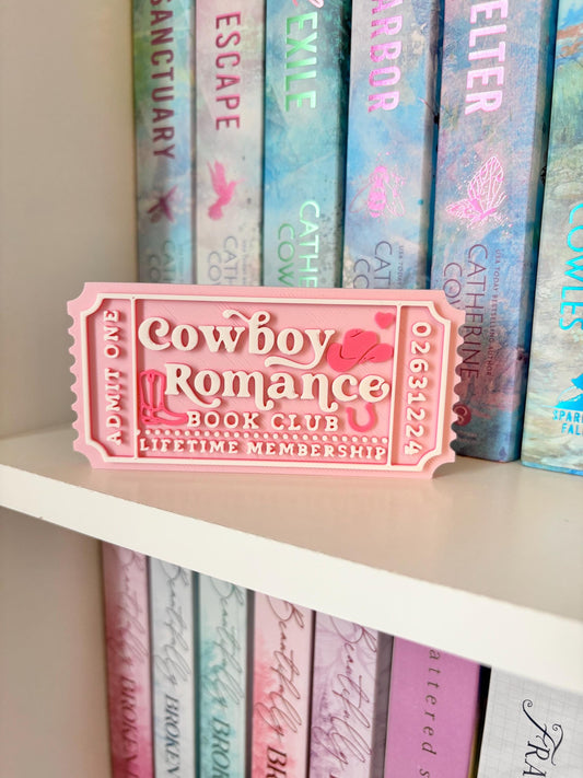 Cowboy Romance Book Club Sign